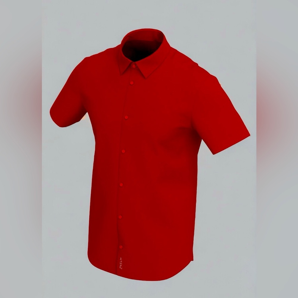 Solid color short sleeve button up shirt, DRI Fit shirt, hard to wrinkle